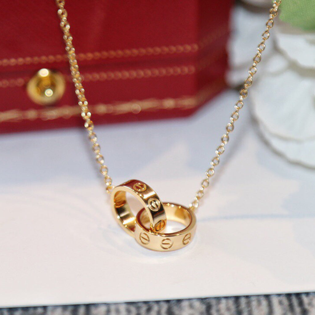 [OAKJURI Jewelry] LOVE DOUBLE RING NECKLACE