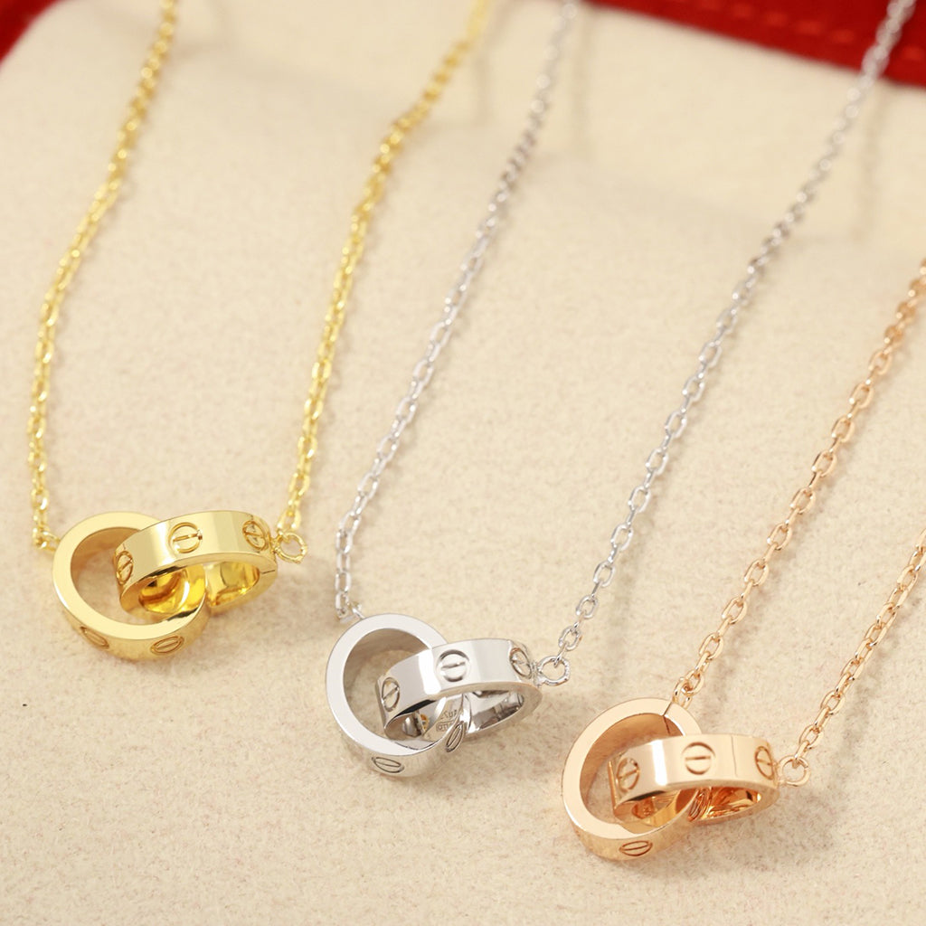 [OAKJURI Jewelry] LOVE DOUBLE RING NECKLACE
