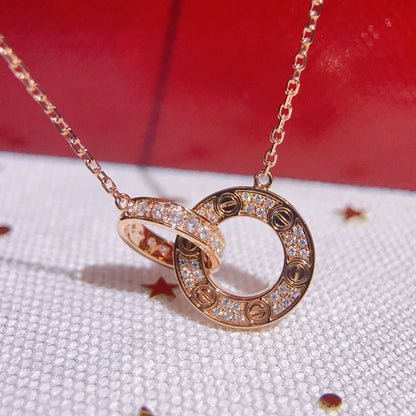 [OAKJURI Jewelry] LOVE  FULL DIAMOND PENDANT NECKLACE