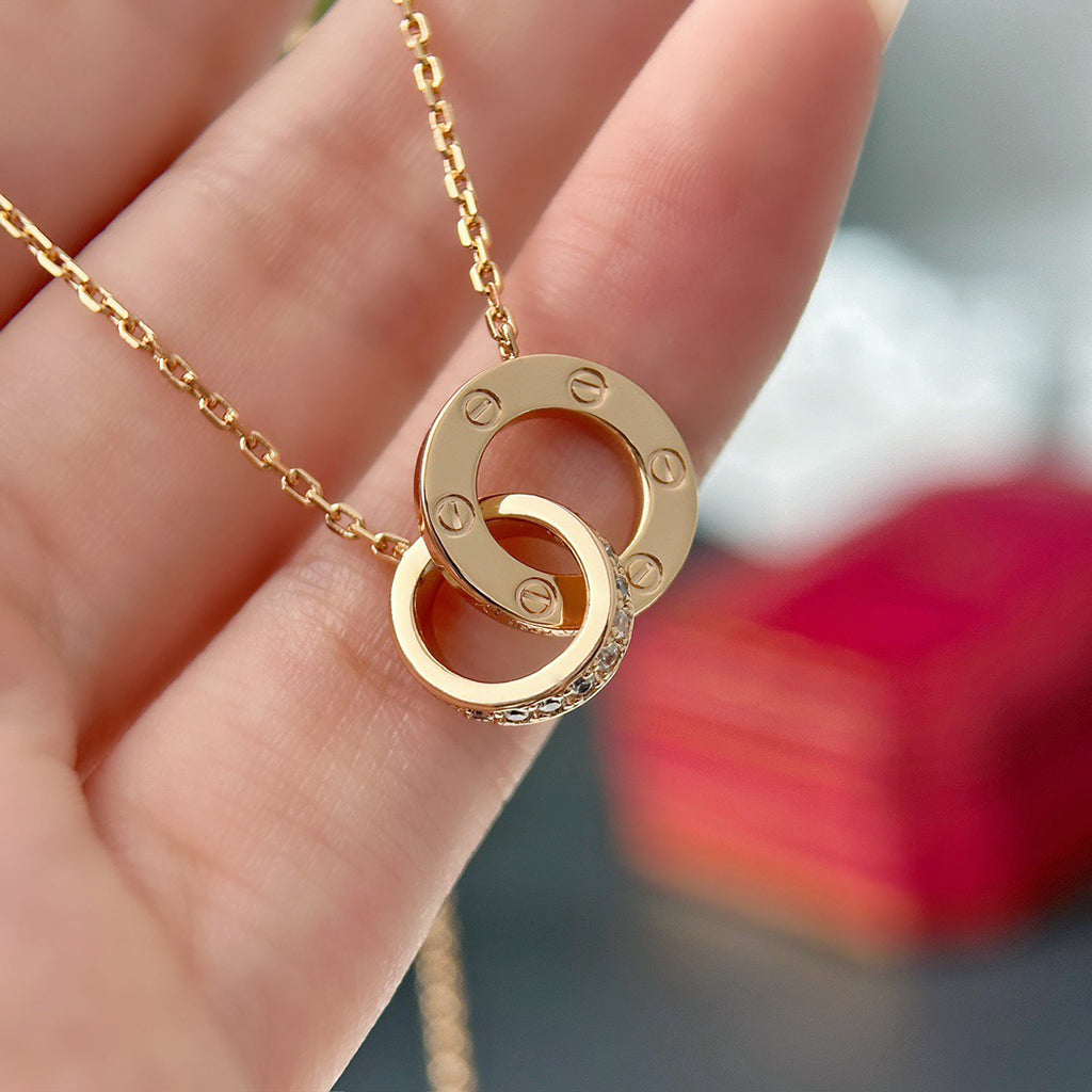 [OAKJURI Jewelry] LOVE  FULL DIAMOND PENDANT NECKLACE