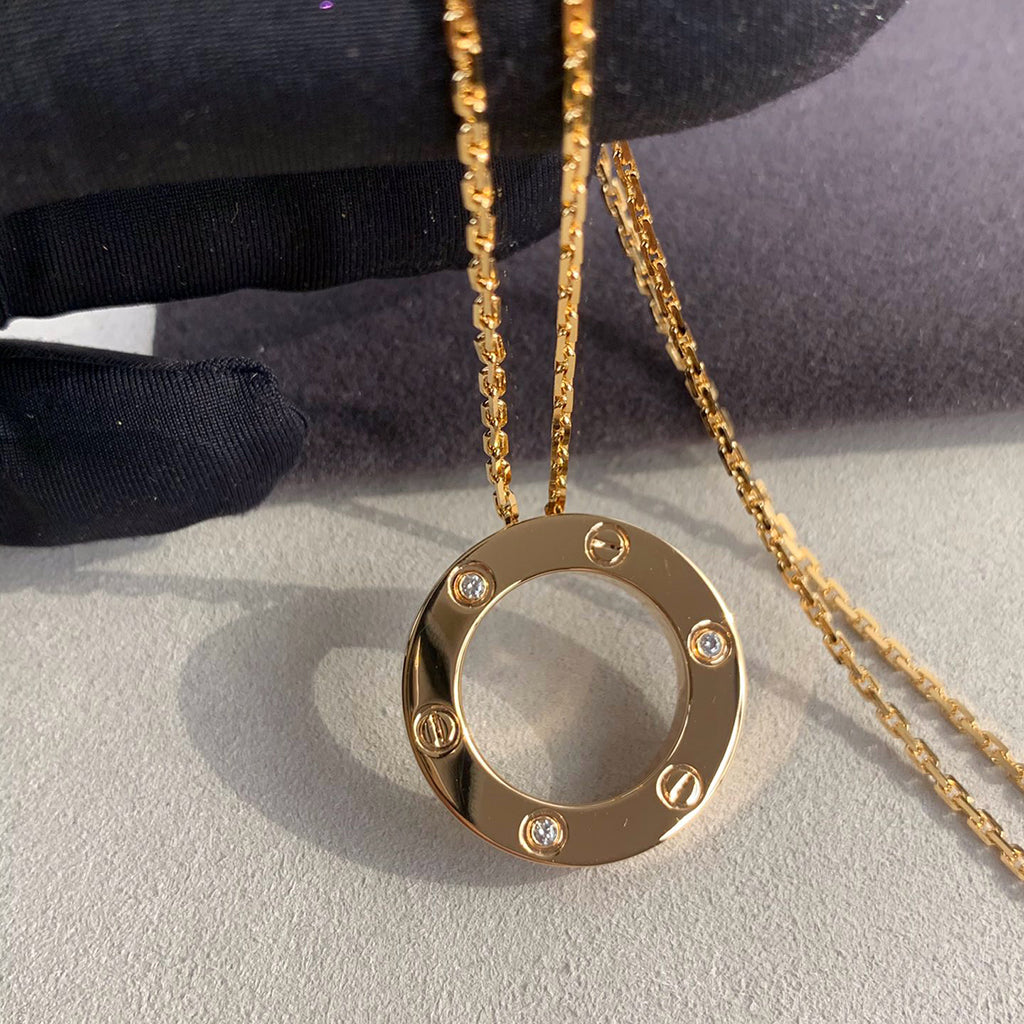 [OAKJURI Jewelry] LOVE NECKLACE 16MM 3 DIAMONDS
