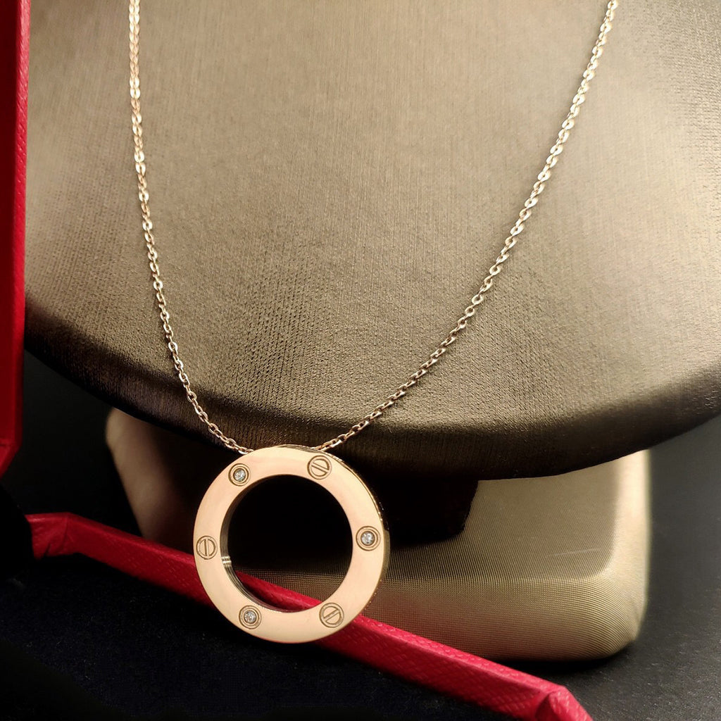 [OAKJURI Jewelry] LOVE NECKLACE 16MM 3 DIAMONDS