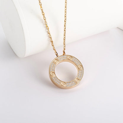 [OAKJURI Jewelry] LOVE NECKLACE 16MM  FULL DIAMOND