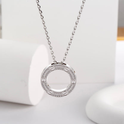 [OAKJURI Jewelry] LOVE NECKLACE 16MM  FULL DIAMOND