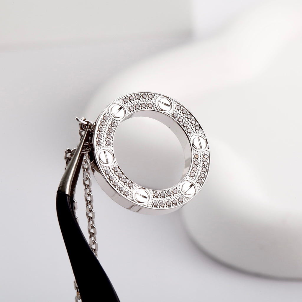 [OAKJURI Jewelry] LOVE NECKLACE 16MM  FULL DIAMOND