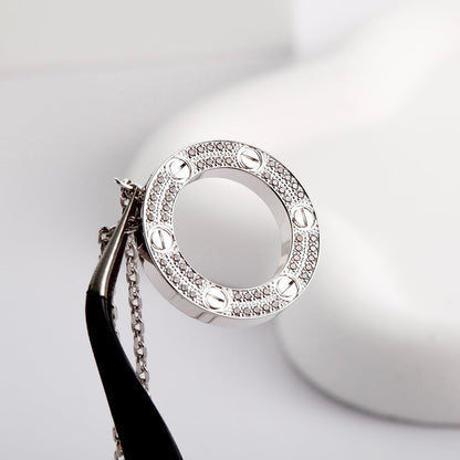 [OAKJURI Jewelry] LOVE NECKLACE 16MM  FULL DIAMOND