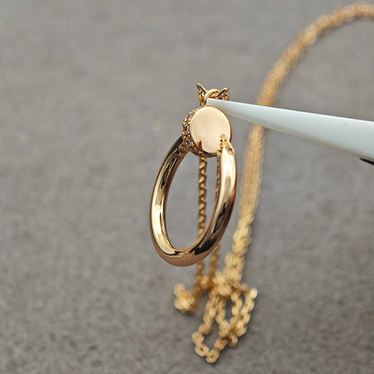 [OAKJURI Jewelry] JUSTE NECKLACE HALF DIAMOND