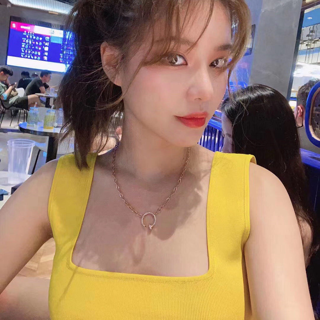 [OAKJURI Jewelry] JUSTE NECKLACE FULL DIAMONDS