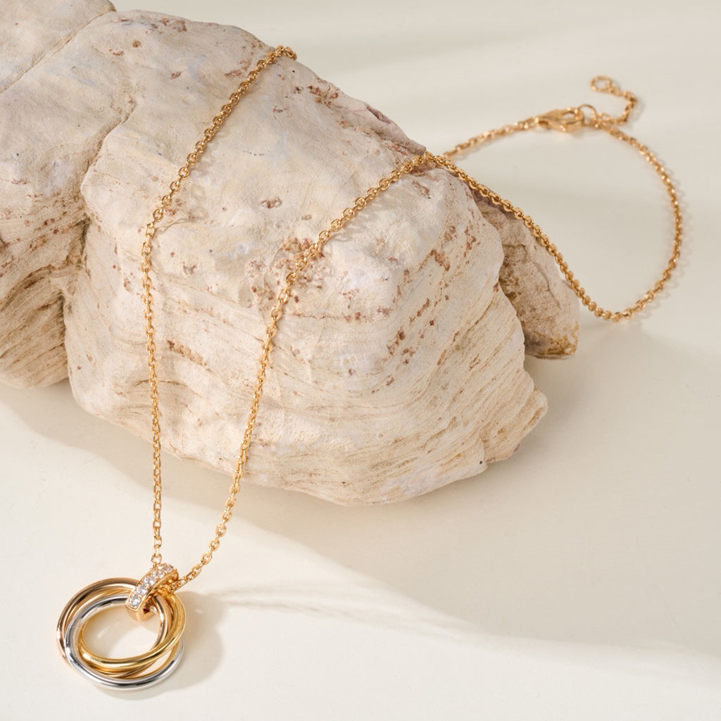 [OAKJURI Jewelry] TRINITY MEDIUM  DIAMONDS NECKLACE
