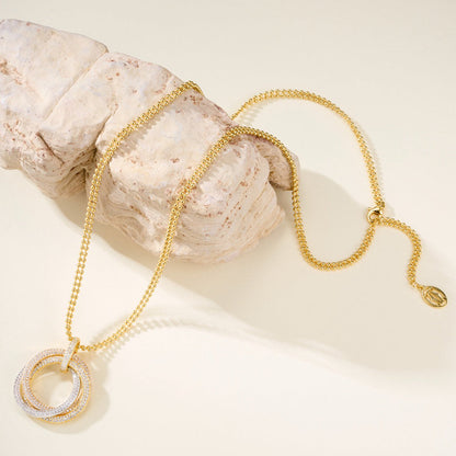 [OAKJURI Jewelry] TRINITY LARGE FULL DIAMOND  NECKLACE