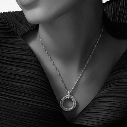 [OAKJURI Jewelry] TRINITY LARGE FULL DIAMOND  NECKLACE
