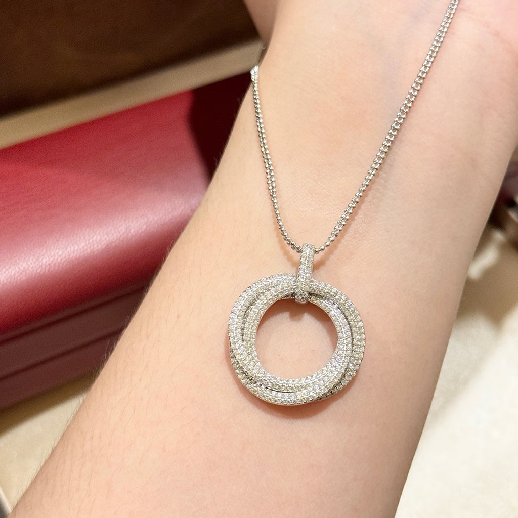 [OAKJURI Jewelry] TRINITY LARGE FULL DIAMOND  NECKLACE
