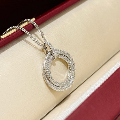 [OAKJURI Jewelry] TRINITY LARGE FULL DIAMOND  NECKLACE