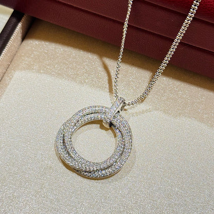 [OAKJURI Jewelry] TRINITY LARGE FULL DIAMOND  NECKLACE