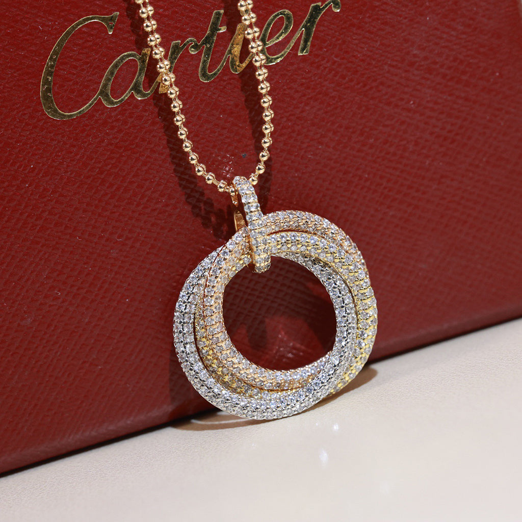 [OAKJURI Jewelry] TRINITY LARGE FULL DIAMOND  NECKLACE
