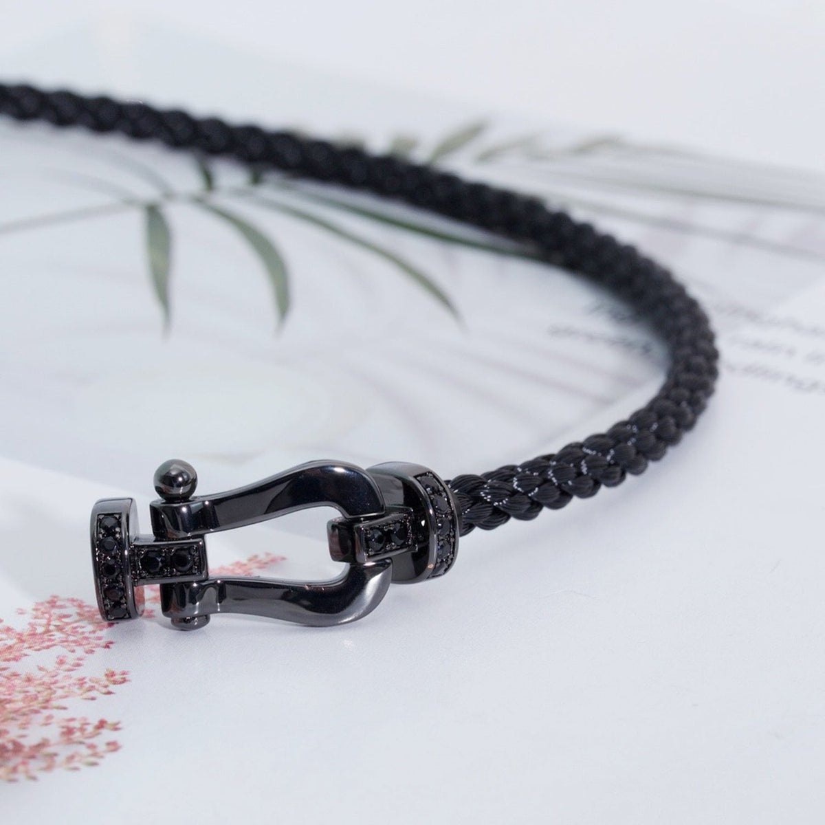 [OAKJURI Jewelry]FORCE LARGE SERIES HORSESHOE BLACK SAMURAI BRACELET