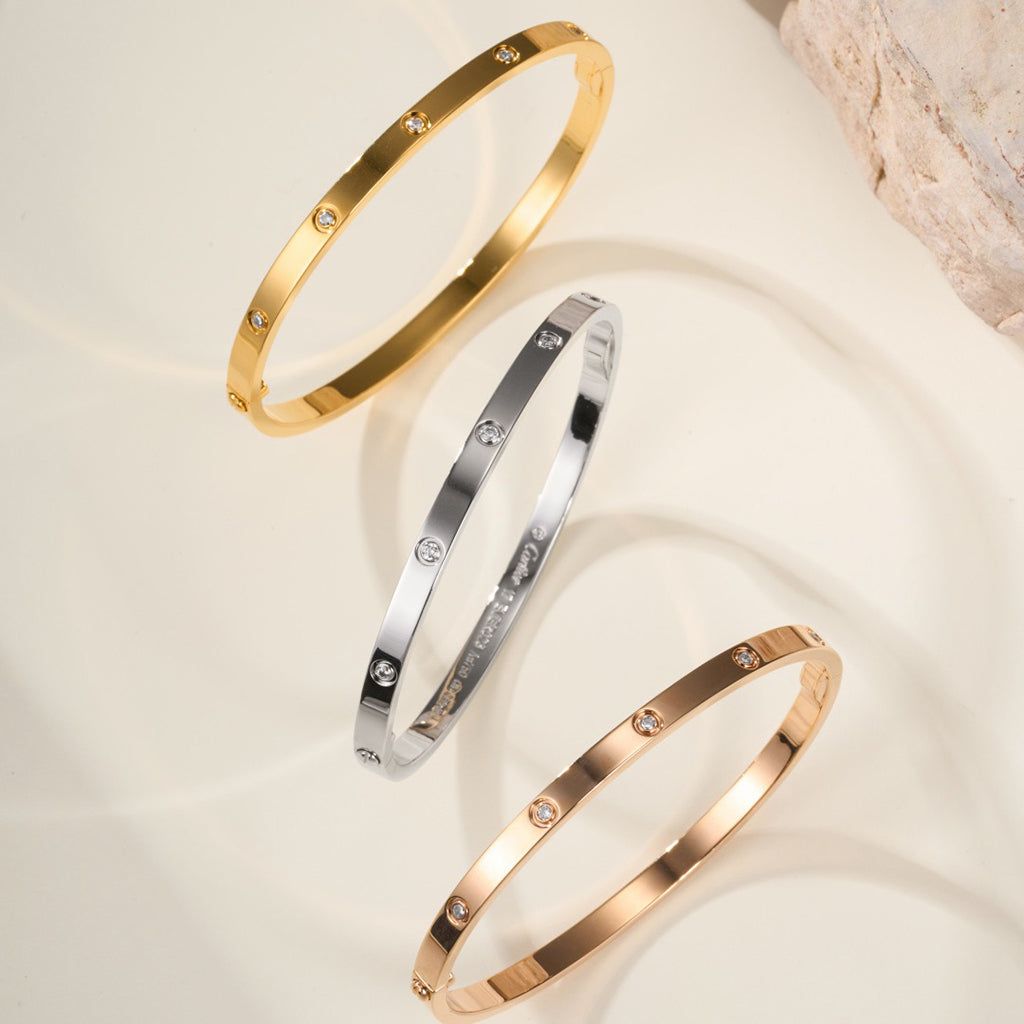[OAKJURI Jewelry] LOVE BRACELET 3.65MM 10 DIAMONDS