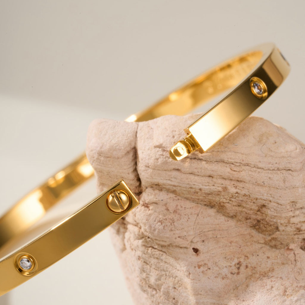 [OAKJURI Jewelry] JUSTE Diamond & LOVE Diamond Bracelet Stack Set