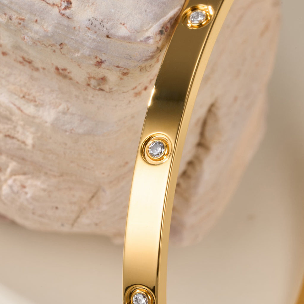 [OAKJURI Jewelry] JUSTE Diamond & LOVE Diamond Bracelet Stack Set