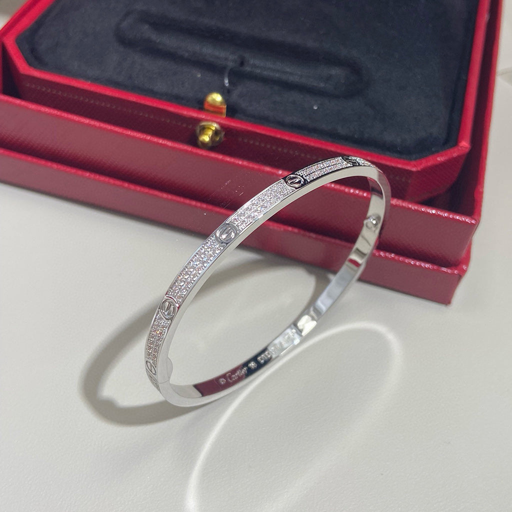 [OAKJURI Jewelry] JUSTE Diamond & LOVE Diamond-Paved Bracelet Stack Set