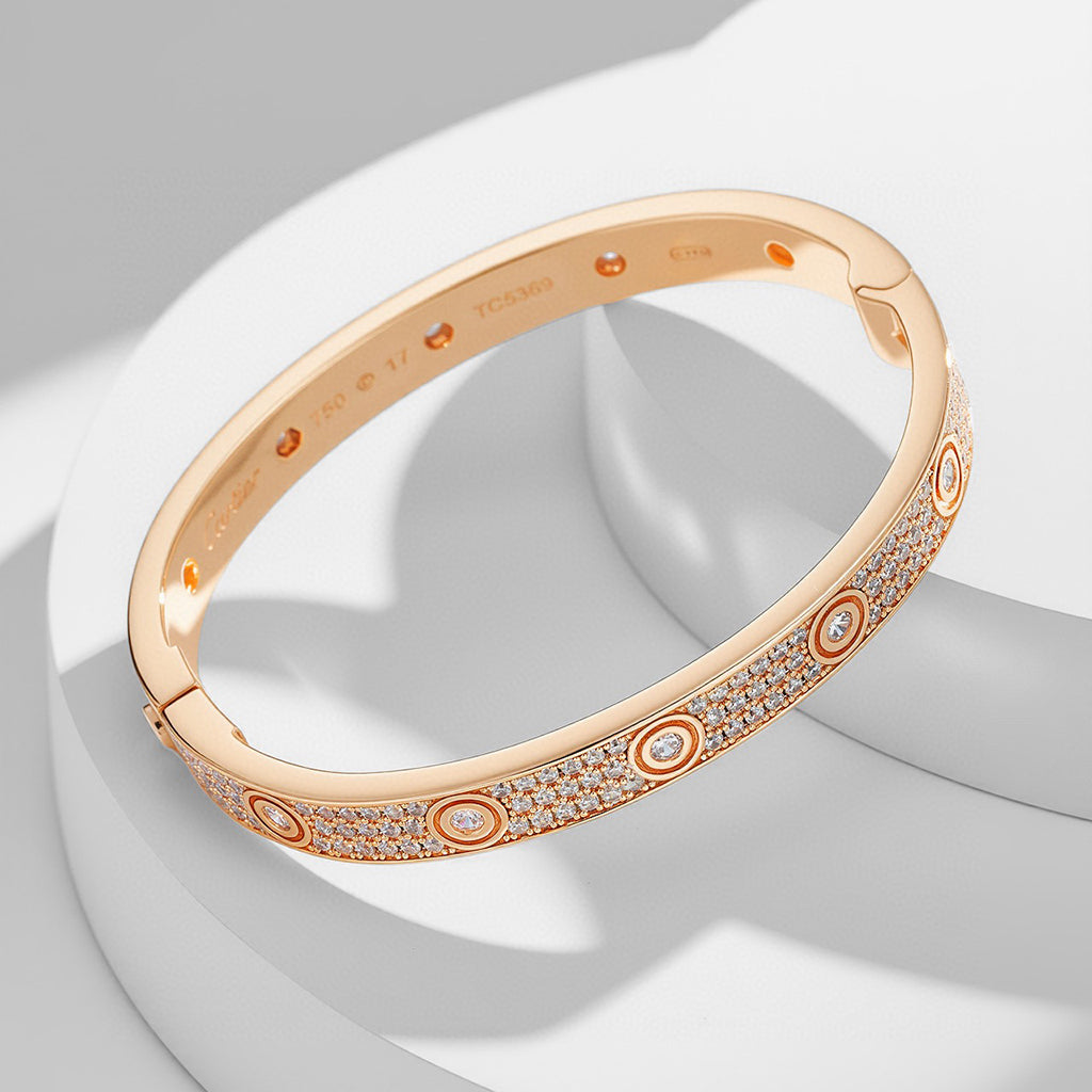 [OAKJURI Jewelry] LOVE BRACELET 6.1MM DIAMOND-PAVED 10 BIG DIAMONDS