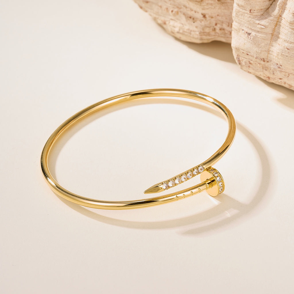[OAKJURI Jewelry] JUSTE Diamond & LOVE Diamond Bracelet Stack Set