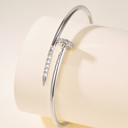 [OAKJURI Jewelry] JUSTE Diamond & LOVE Diamond-Paved Bracelet Stack Set