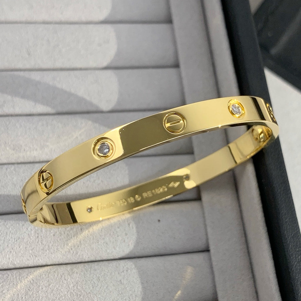 [OAKJURI Jewelry] LOVE BRACELET 6.1MM 4 DIAMONDS