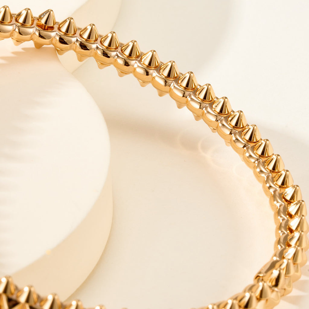 [OAKJURI Jewelry] CLASH & Clover Laser 5-Motif & LOVE Brushed Bracelet Stack Set