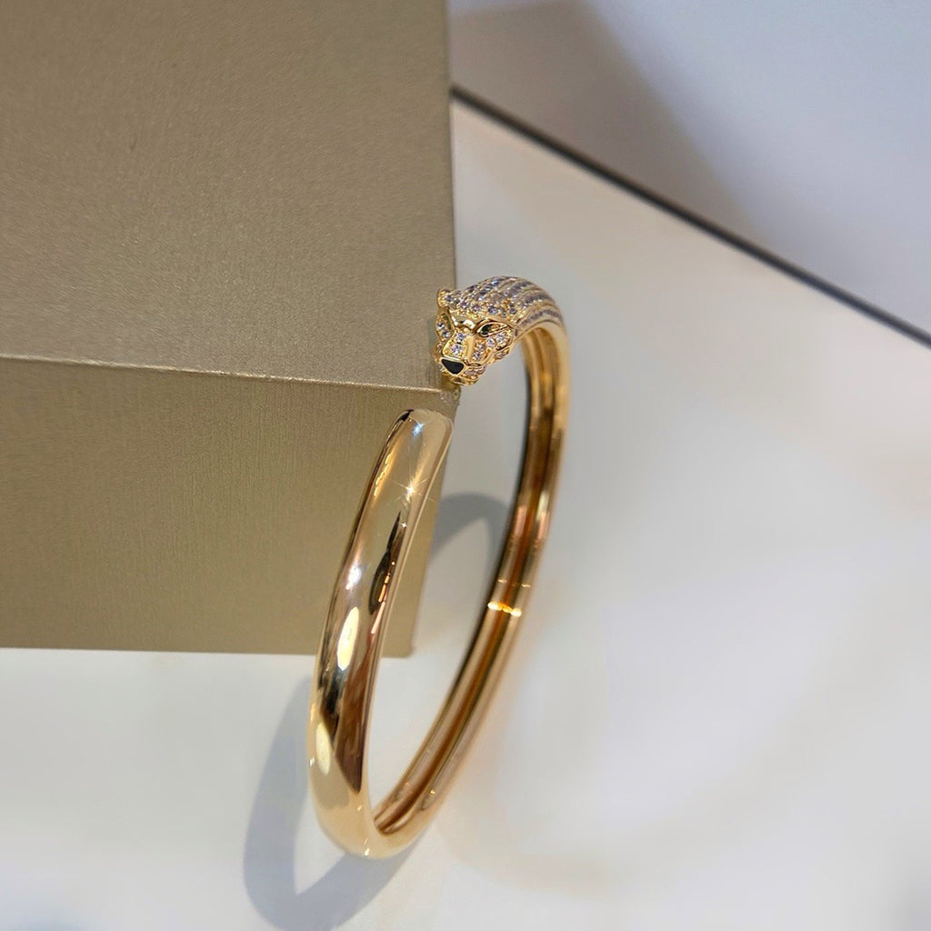 [OAKJURI Jewelry] PANTHERE HALF DIAMOND OPEN BRACELET