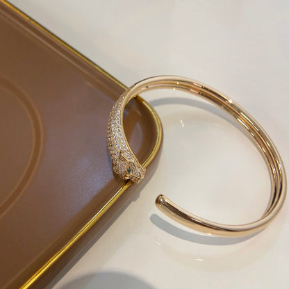 [OAKJURI Jewelry] PANTHERE HALF DIAMOND OPEN BRACELET