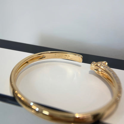 [OAKJURI Jewelry] PANTHERE HALF DIAMOND OPEN BRACELET