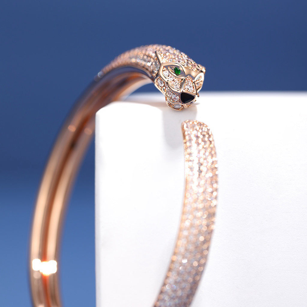 [OAKJURI Jewelry] PANTHERE FULL DIAMOND OPEN BRACELET