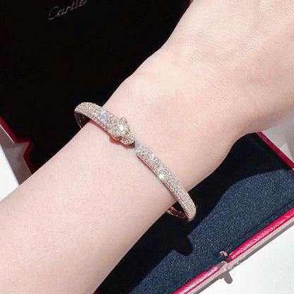 [OAKJURI Jewelry] PANTHERE FULL DIAMOND OPEN BRACELET