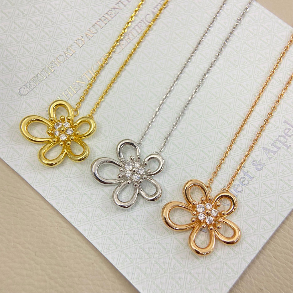 [OAKJURI Jewelry]FLOWERLACE NECKLACE 5 DIAMONDS