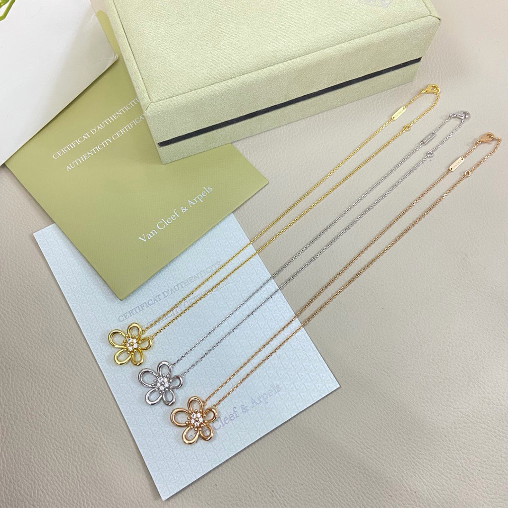[OAKJURI Jewelry]FLOWERLACE NECKLACE 5 DIAMONDS