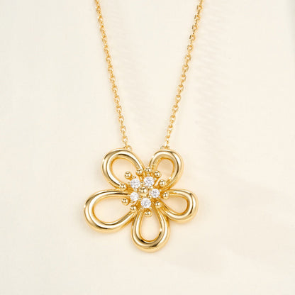 [OAKJURI Jewelry]FLOWERLACE NECKLACE 5 DIAMONDS