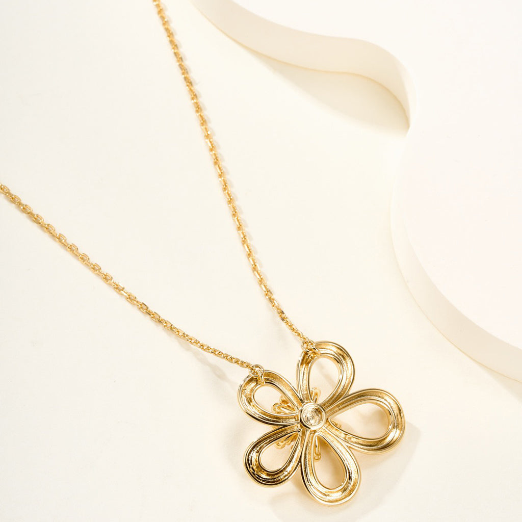 [OAKJURI Jewelry]FLOWERLACE NECKLACE 5 DIAMONDS