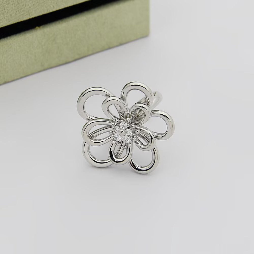 [OAKJURI Jewelry] FLOWERLACE RING 5 DIAMONDS