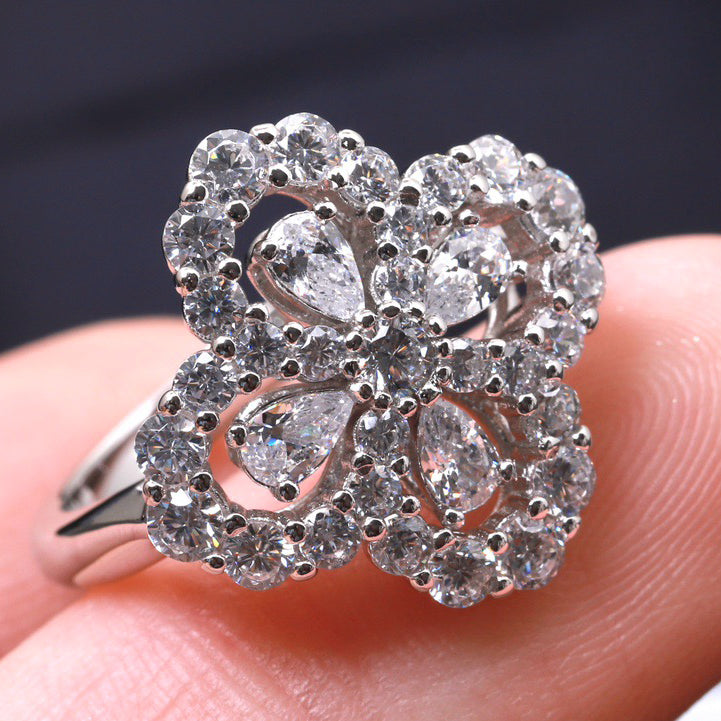 [OAKJURI Jewelry]LOOP RING FULL MOTIF DIAMOND 16MM SILVE