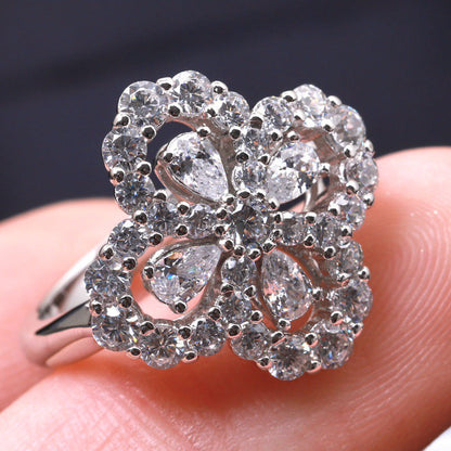 [OAKJURI Jewelry]LOOP RING FULL MOTIF DIAMOND 16MM SILVE