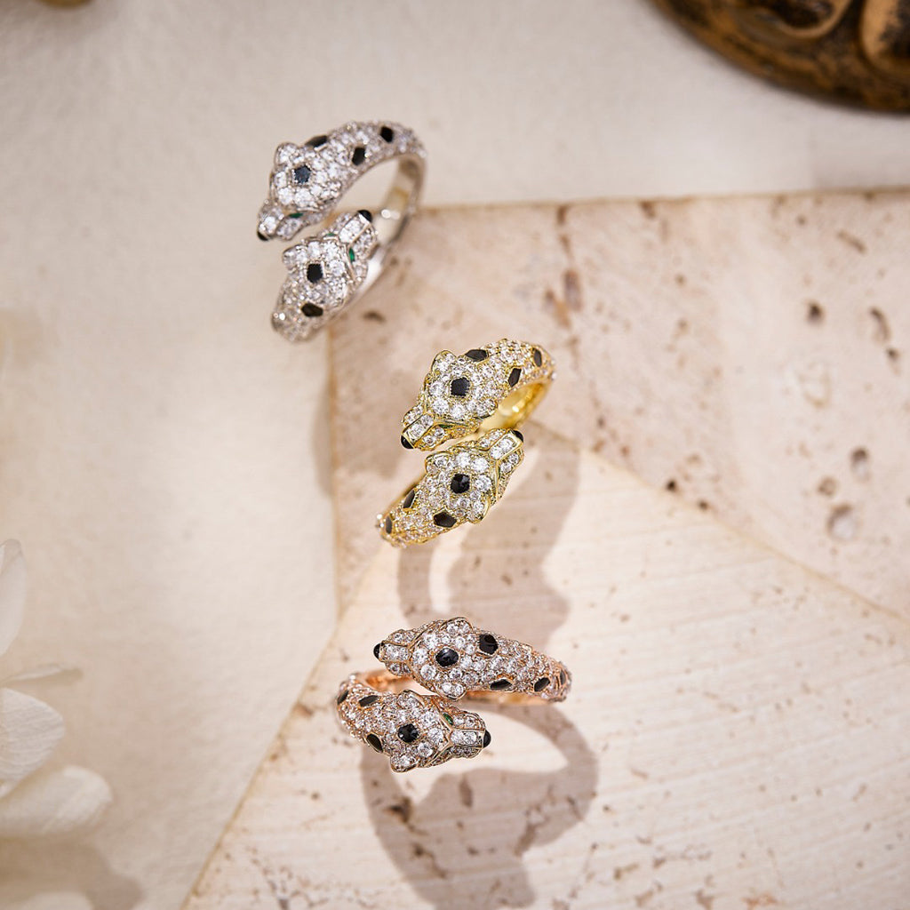 [OAKJURI Jewelry] PANTHERE DOUBLE HEADED FULL DIAMOND  RING