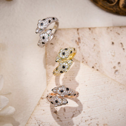 [OAKJURI Jewelry] PANTHERE DOUBLE HEADED FULL DIAMOND  RING