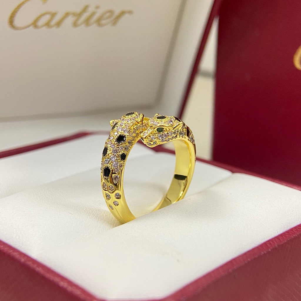 [OAKJURI Jewelry] PANTHERE DOUBLE HEADED FULL DIAMOND  RING