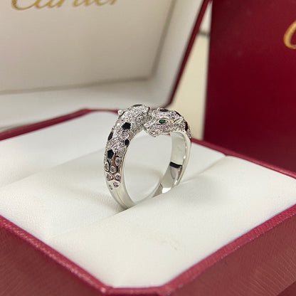 [OAKJURI Jewelry] PANTHERE DOUBLE HEADED FULL DIAMOND  RING