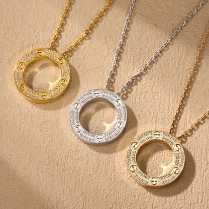[OAKJURI Jewelry] LOVE NECKLACE 16MM  FULL DIAMOND