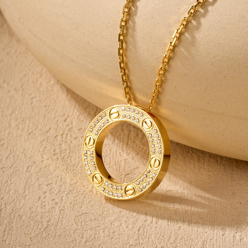 [OAKJURI Jewelry] LOVE NECKLACE 16MM  FULL DIAMOND