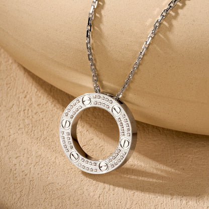 [OAKJURI Jewelry] LOVE NECKLACE 16MM  FULL DIAMOND