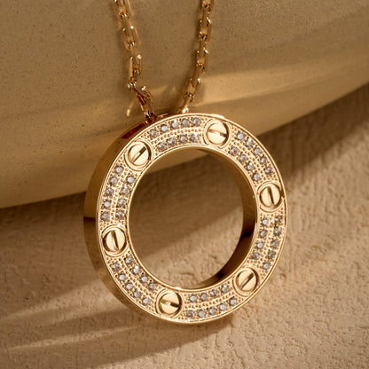 [OAKJURI Jewelry] LOVE NECKLACE 16MM  FULL DIAMOND