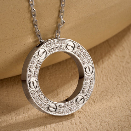 [OAKJURI Jewelry] LOVE NECKLACE 16MM  FULL DIAMOND